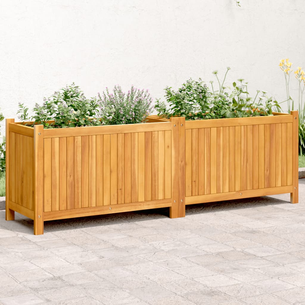 E-shop Multidom Záhradný kvetináč s vložkou 153x38,5x50 cm, akáciový masív