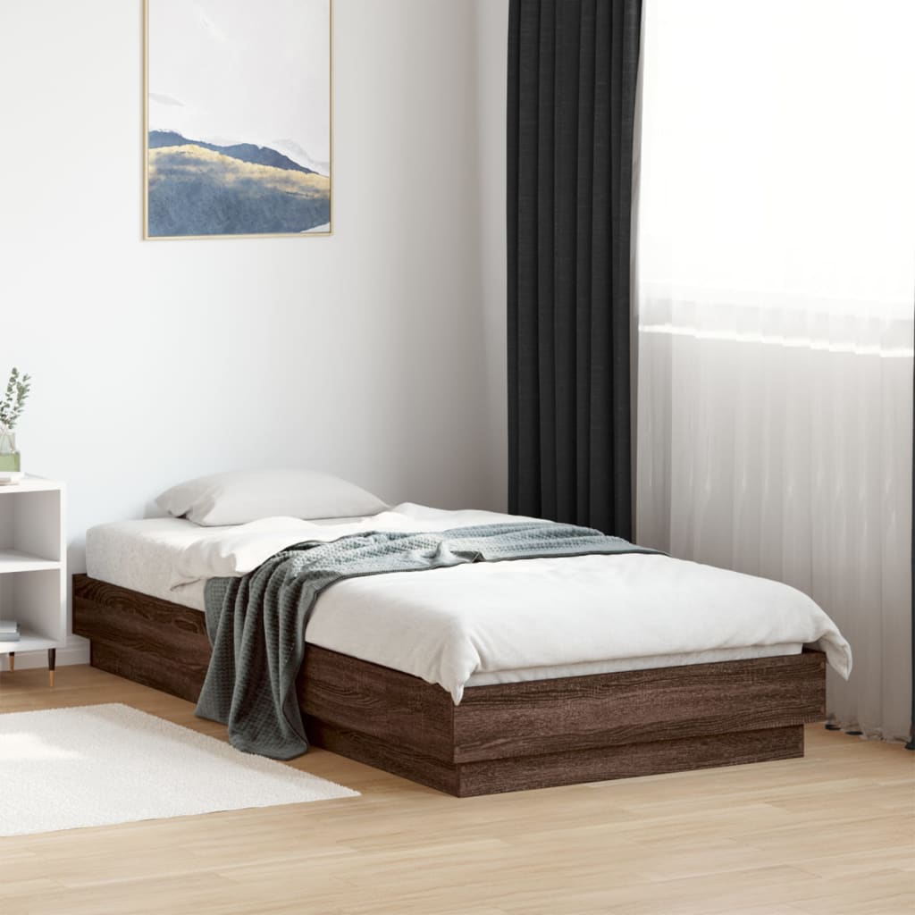 E-shop Multidom Posteľný rám bez matraca hnedý dub 75x190 cm kompozitné drevo