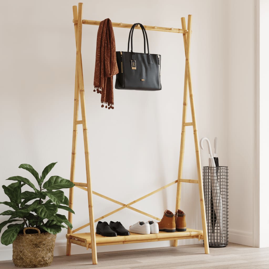 E-shop Multidom Vešiak na oblečenie s policou 102x50x190 cm bambus