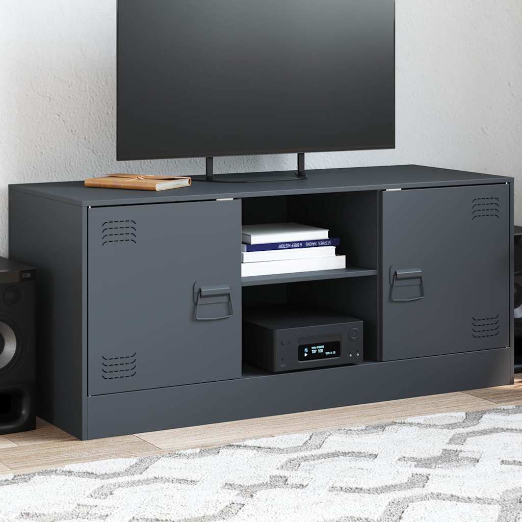 E-shop Multidom TV skrinka antracitová 99x39x44 cm oceľ