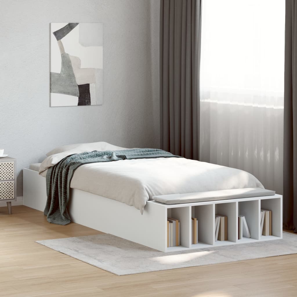 E-shop Multidom Posteľný rám biely 100x200 cm kompozitné drevo