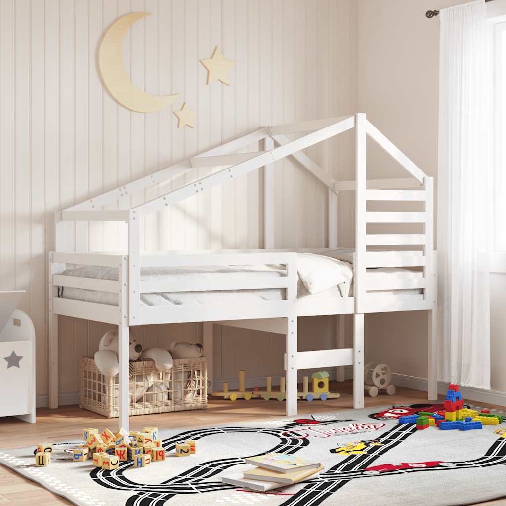 E-shop Multidom Strecha na detskú posteľ biela 188x82x113 cm borovicový masív
