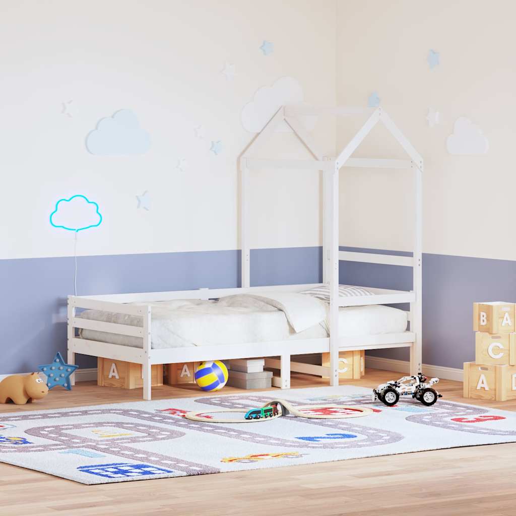 E-shop Multidom Strecha na detskú posteľ biela 118x70x176,5 cm borovicový masív