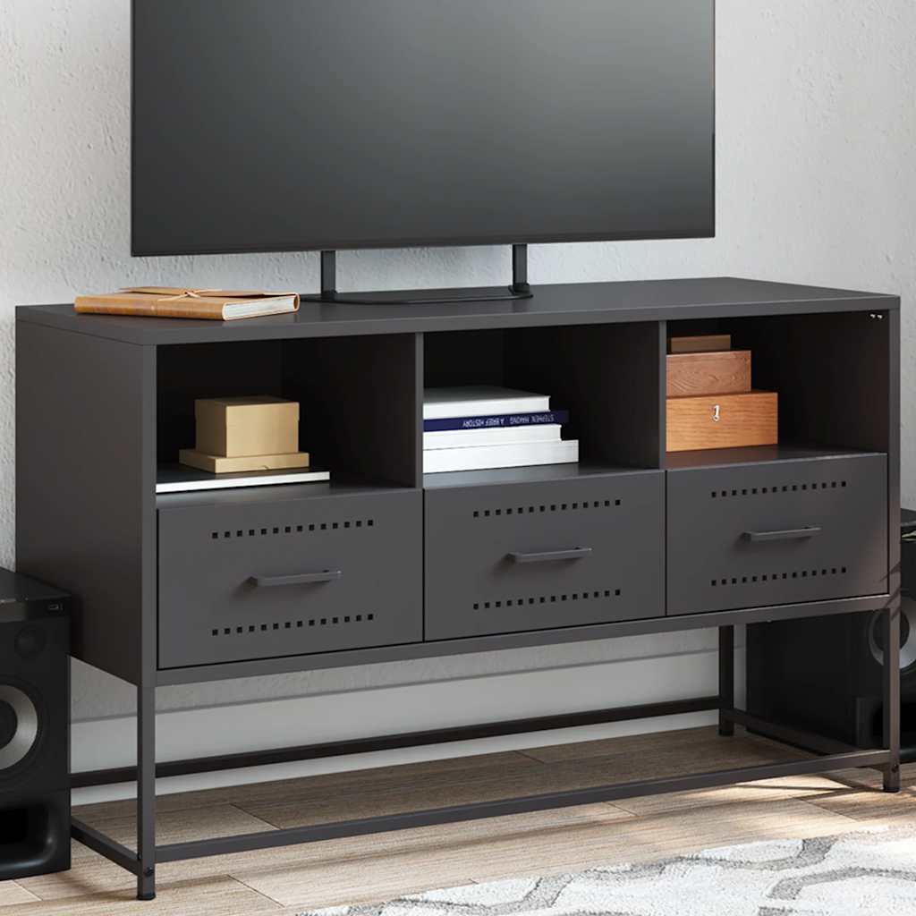 E-shop Multidom TV skrinka čierna 100,5x39x60,5 cm oceľ