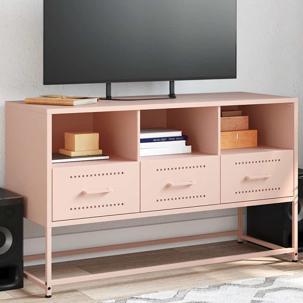 E-shop Multidom TV skrinka ružová 100,5x39x60,5 cm oceľ