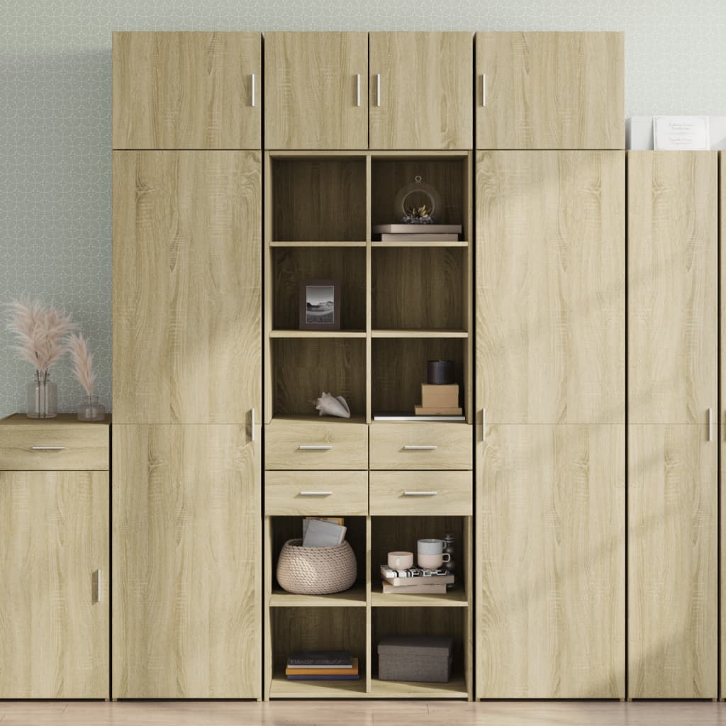 E-shop Multidom Vysoká skrinka dub sonoma 70x42,5x185 cm kompozitné drevo