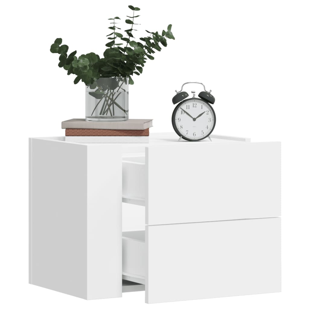 E-shop Multidom Nástenné nočné stolíky 2 ks biele 45x30x35 cm