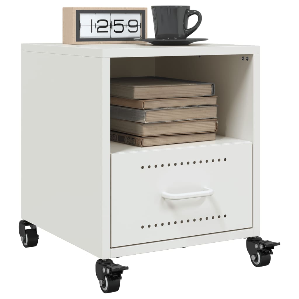 E-shop Multidom Nočné stolíky 2 ks biele 36x39x43,5 cm oceľ