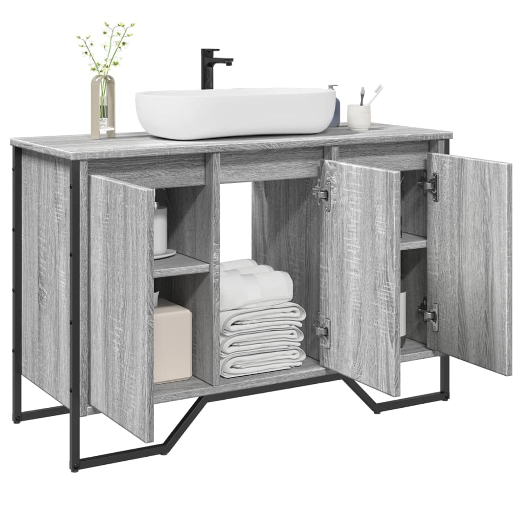 E-shop Multidom Skrinka na umývadlo sivá sonoma 91x35x60 cm kompozitné drevo