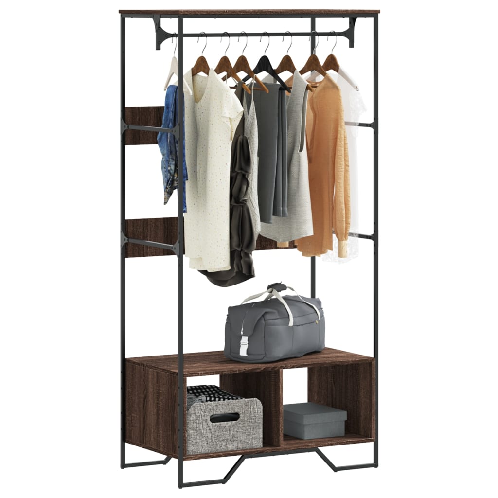 E-shop Multidom Šatník hnedý dub 90x50x180 cm kompozitné drevo