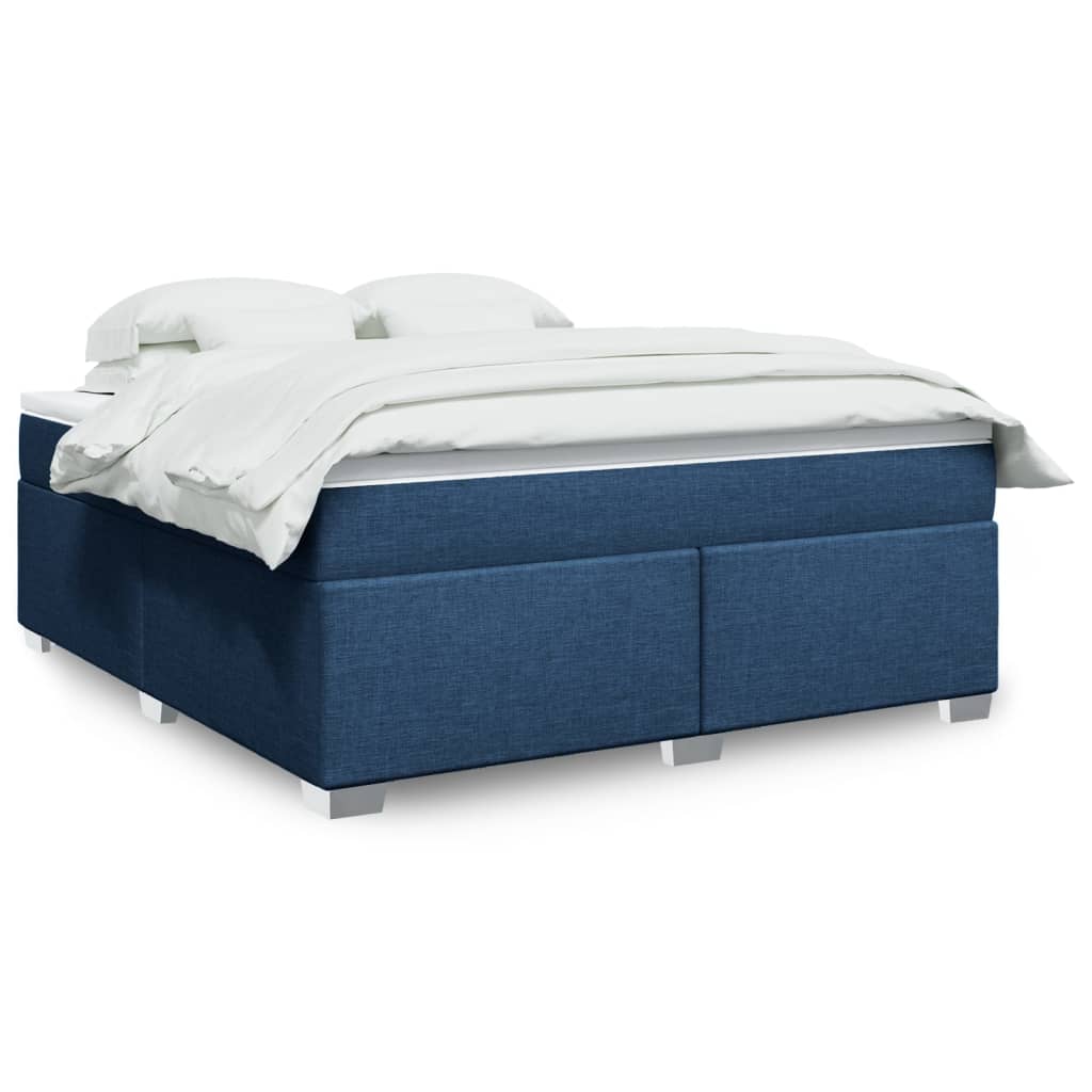E-shop Multidom Posteľný rám boxspring s matracom modrý 180x200 cm látka
