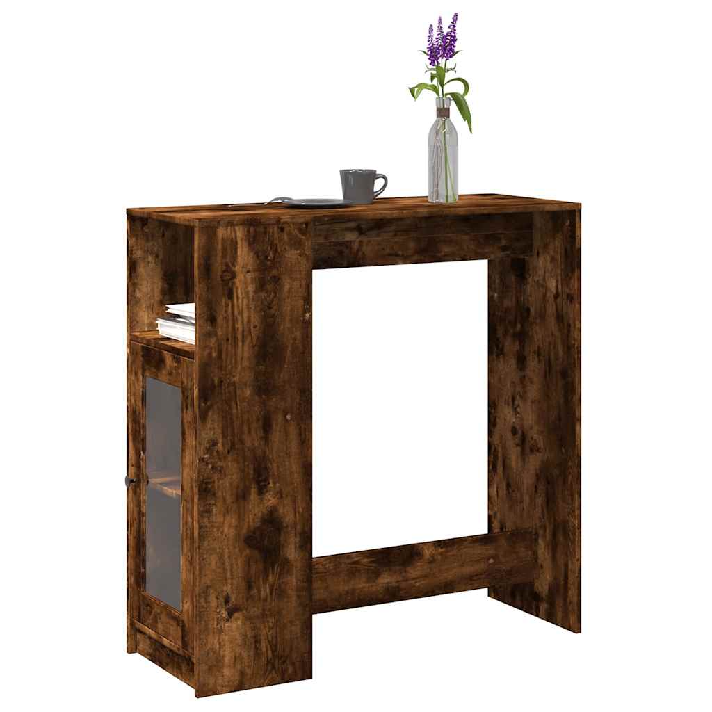 E-shop Multidom Barový stôl s policami dymový dub 101x40x103,5 cm kompoz. drevo
