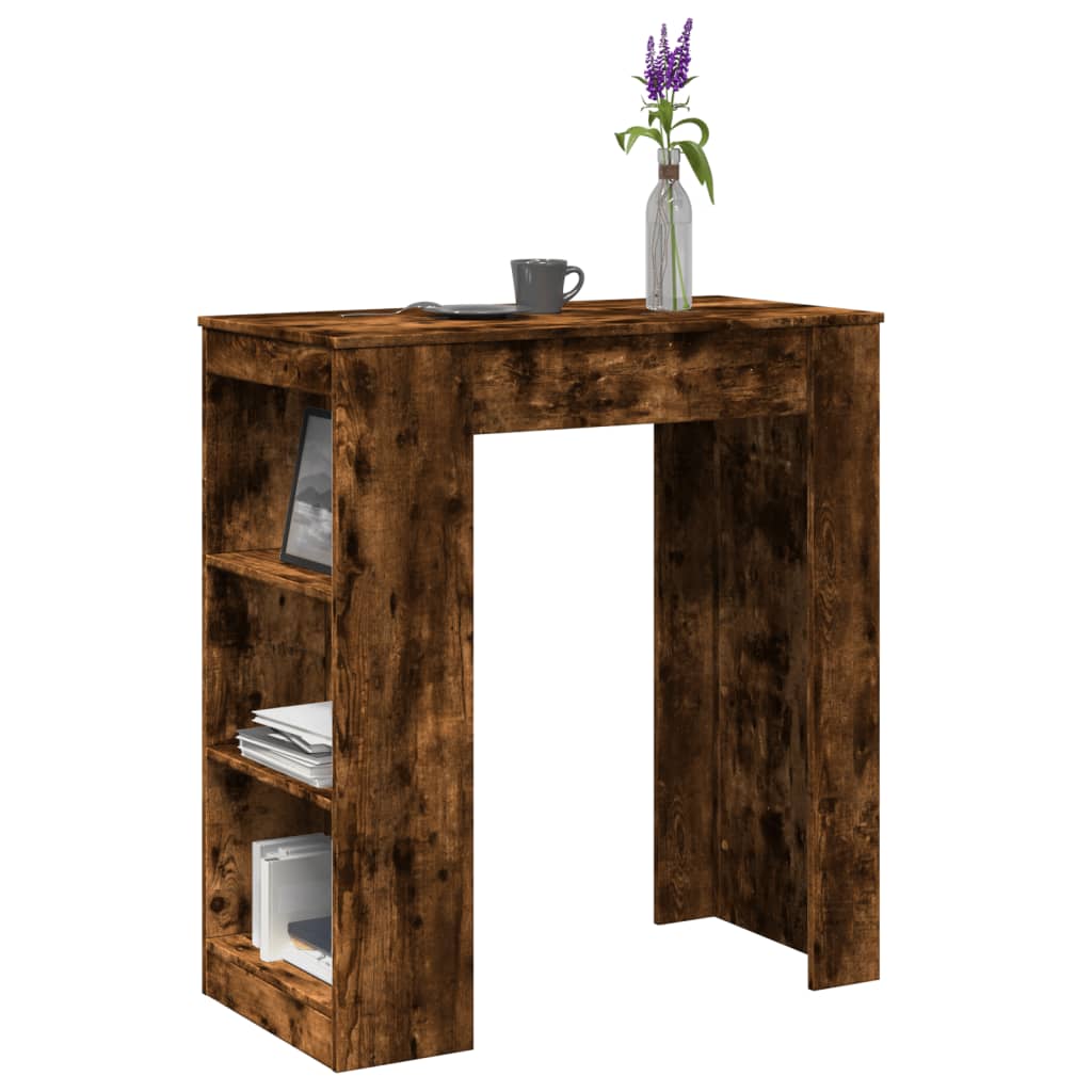 E-shop Multidom Barový stôl a police dymový dub 95x47x103,5 cm kompozitné drevo