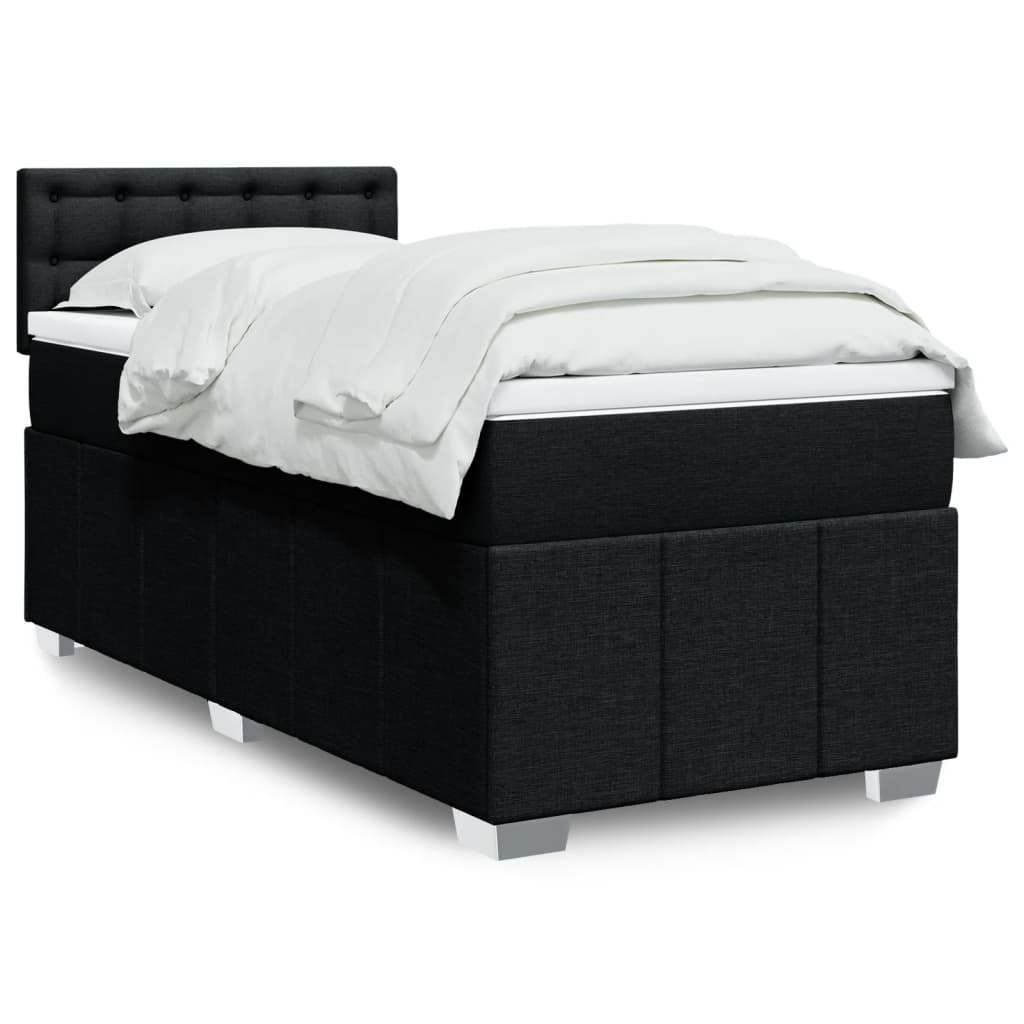E-shop Multidom Posteľný rám boxspring s matracom čierny 90x190 cm látka