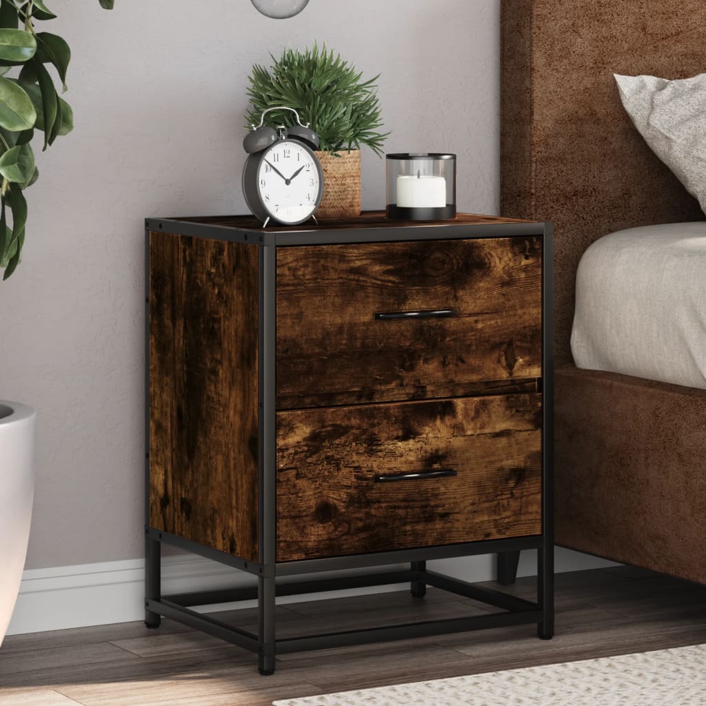 E-shop Multidom Nočné stolíky 2 ks dymový dub 40x31x50 cm kompozitné drevo
