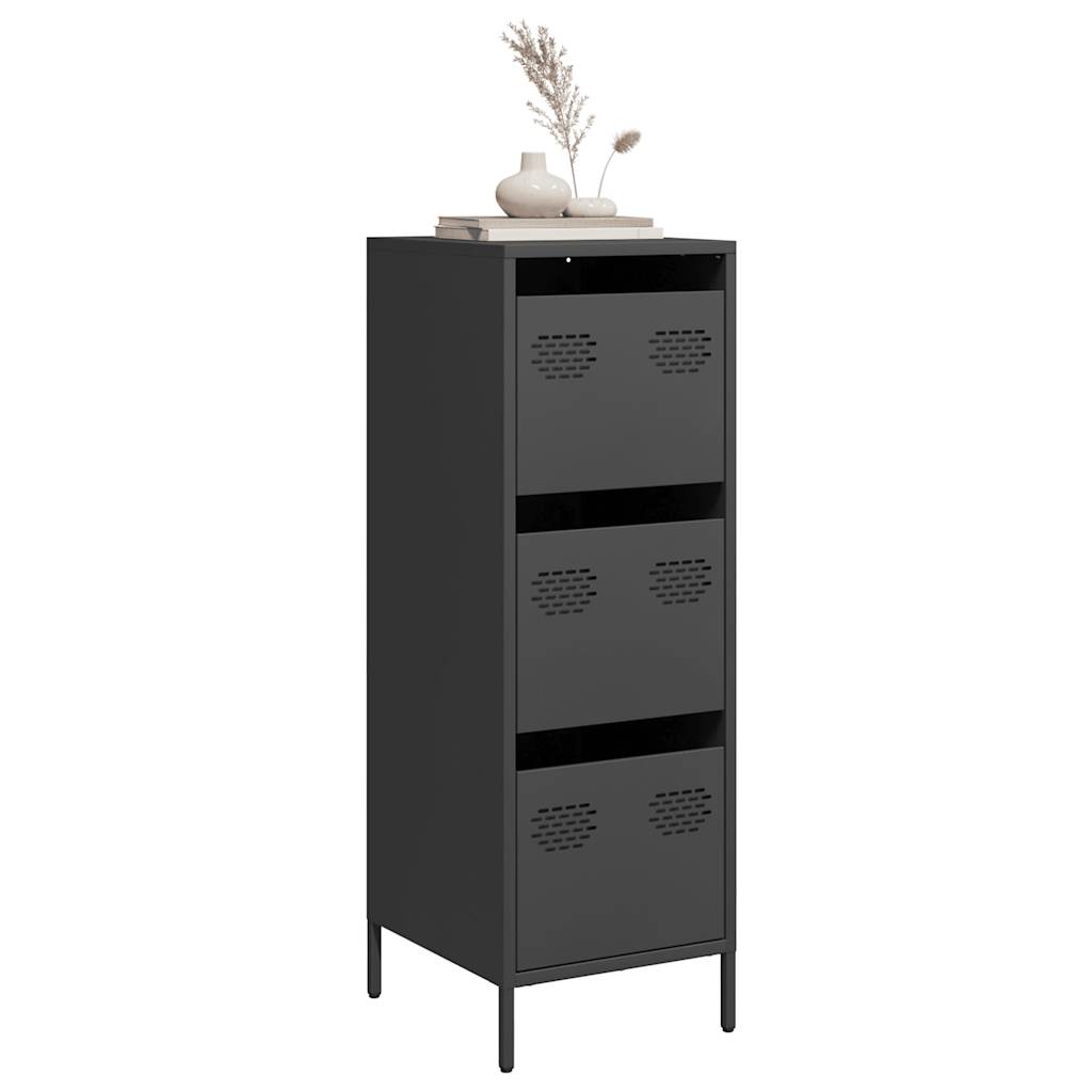 E-shop Multidom Vysoká skrinka čierna 35x39x103,5 cm oceľ