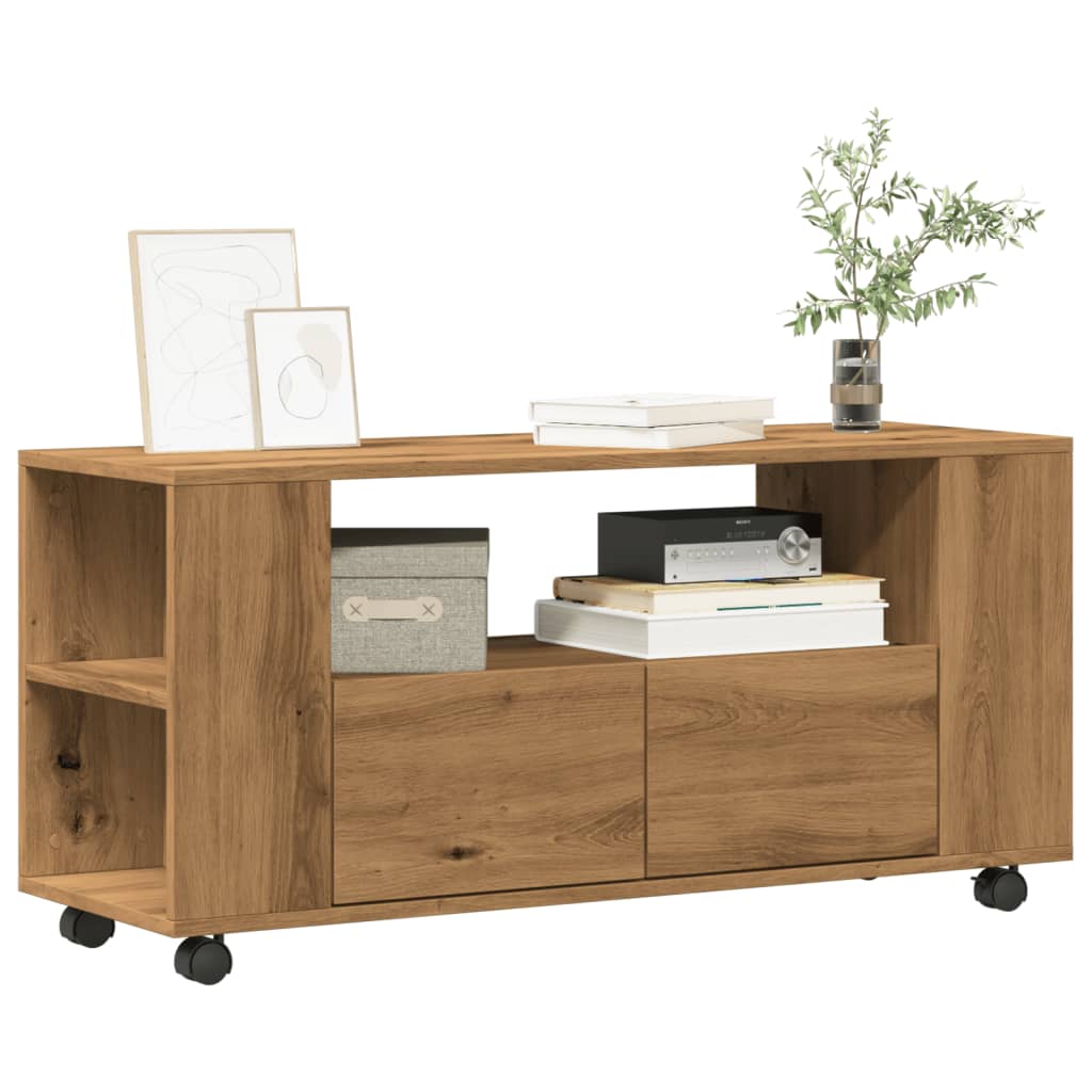 E-shop Multidom TV skrinka kolieska dub artisan 102x34,5x43cm kompozitné drevo