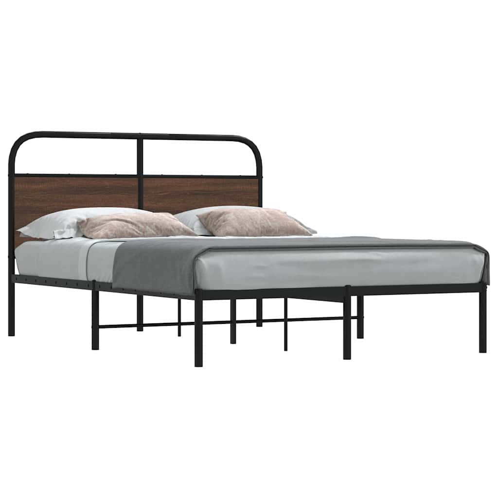 E-shop Multidom Posteľný rám bez matraca 140x190 cm hnedý dub kompozitné drevo