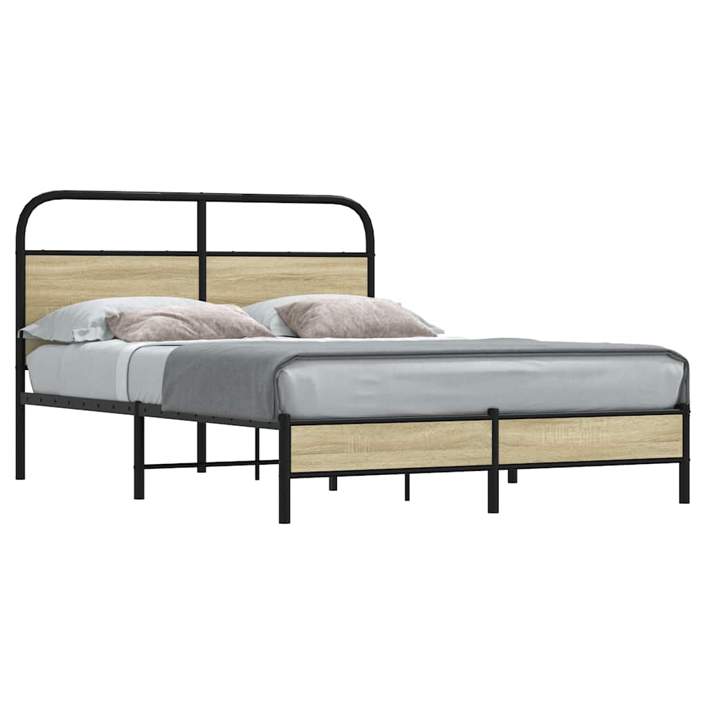 E-shop Multidom Posteľný rám bez matraca 120x190 cm dub sonoma kompozitné drevo