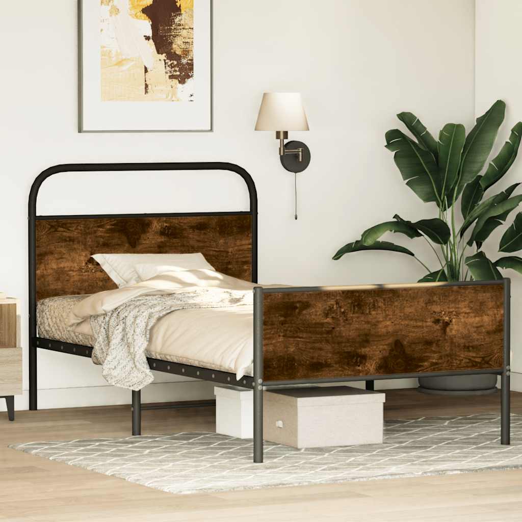 E-shop Multidom Posteľný rám bez matraca 100x200 cm dub sonoma kompozitné drevo