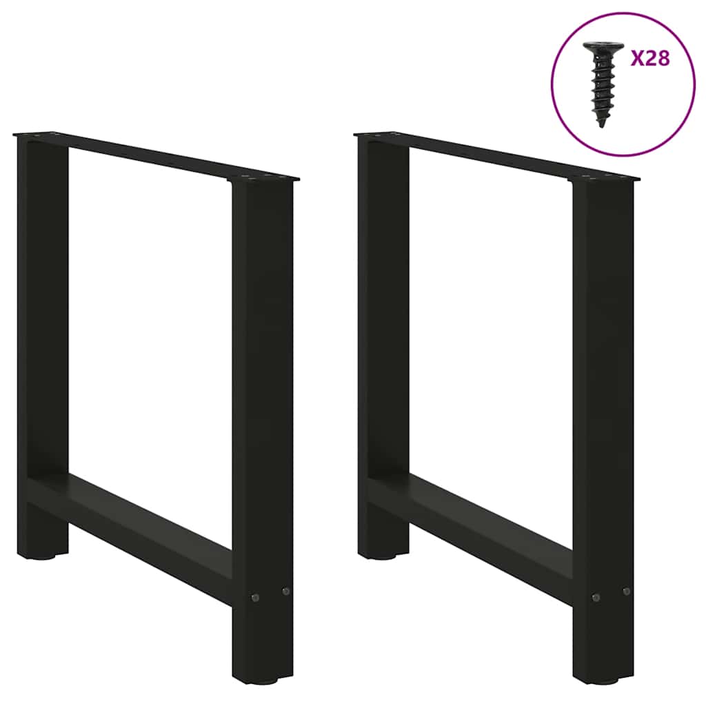 E-shop Multidom Nohy k jedálenskému stolu, čierne, 2 ks, 70 x (72-73) cm, oceľové