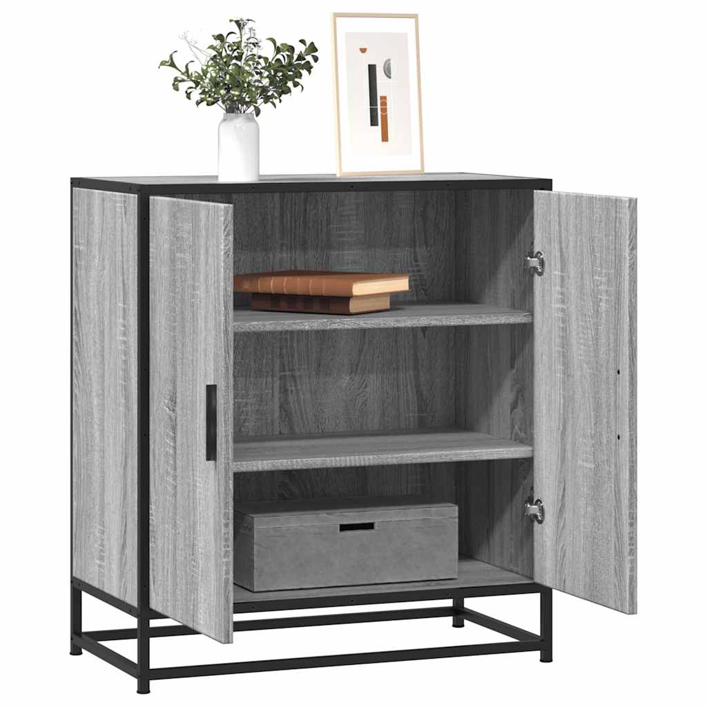 E-shop Multidom Komoda sivá sonoma 68x35x76 cm kompozitné drevo a kov