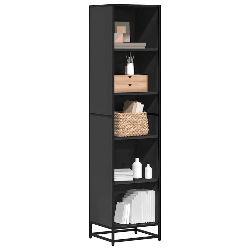 E-shop Multidom Knižnica betónová čierna 40x35x170,5 cm drevotrieska