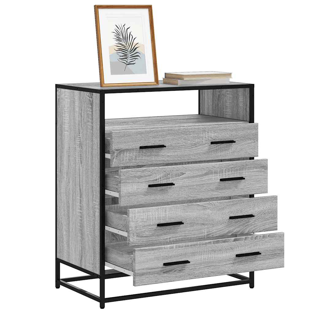 E-shop Multidom Zásuvková skrinka sivá sonoma 70x41x83,5 cm kompozitné drevo