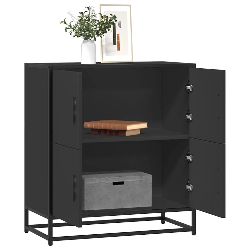 E-shop Multidom Komoda čierna 68x35x76 cm kompozitné drevo