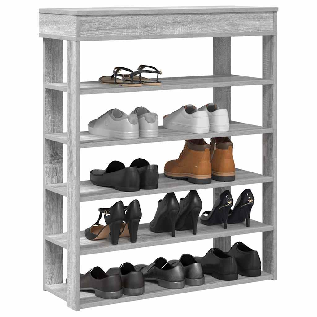 E-shop Multidom Regál na topánky sivý sonoma 80x30x98 cm kompozitné drevo
