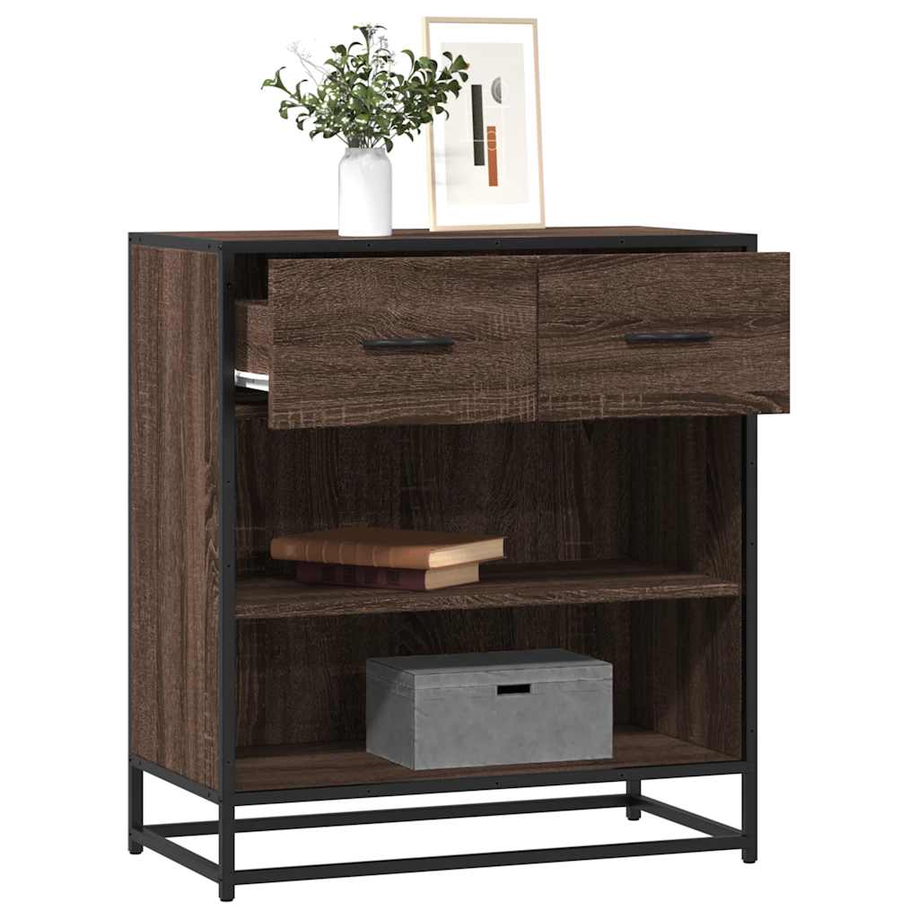 E-shop Multidom Komoda hnedý dub 68x35x76 cm kompozitné drevo
