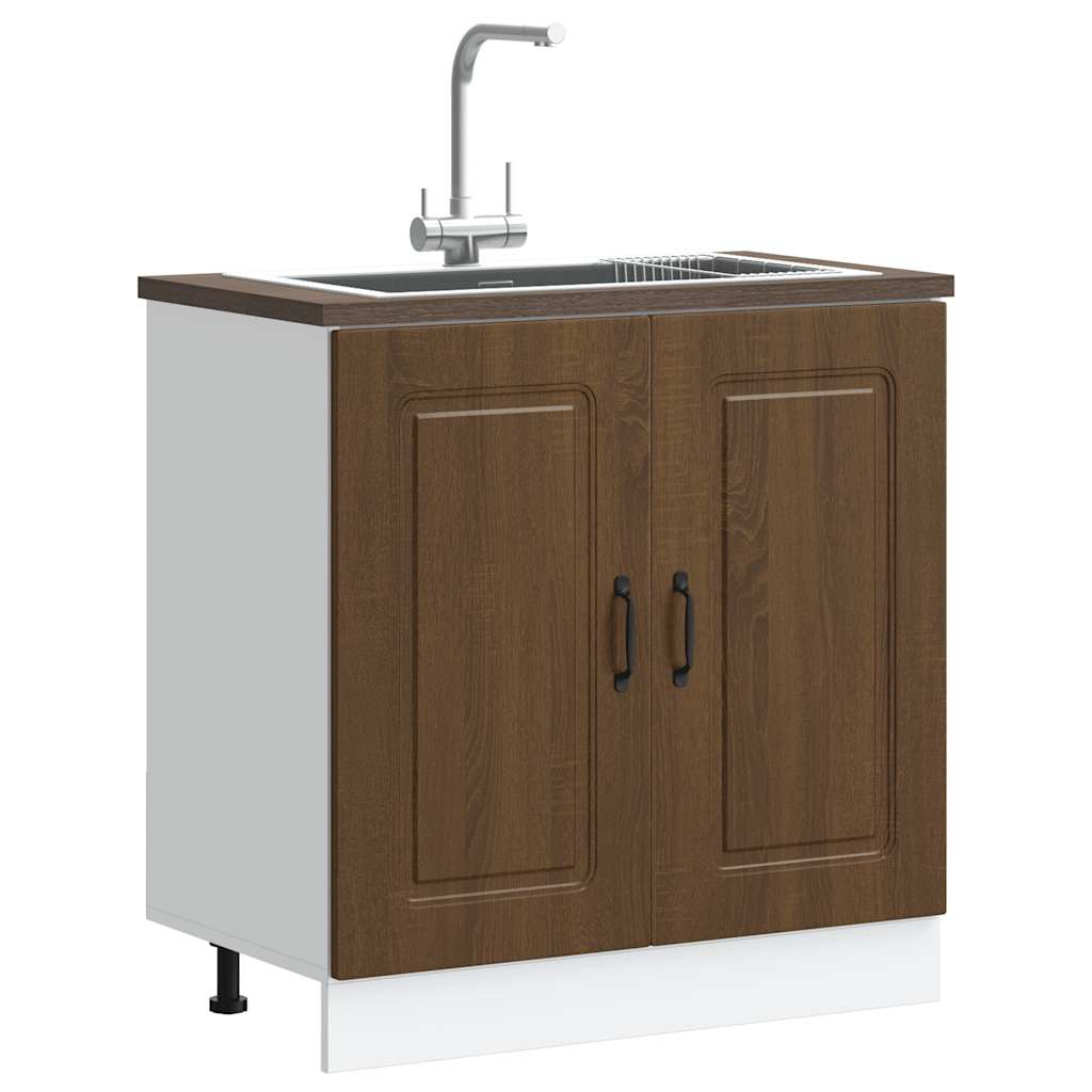 E-shop Multidom Drezová základná skrinka Kalmar hnedý dub 80x46x81,5 cm