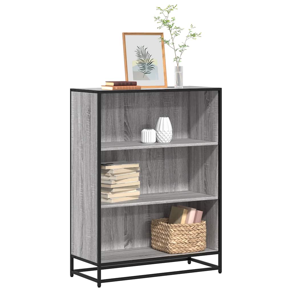 E-shop Multidom Knižnica sivý dub sonoma 80,5x35x107,5 cm kompozitné drevo