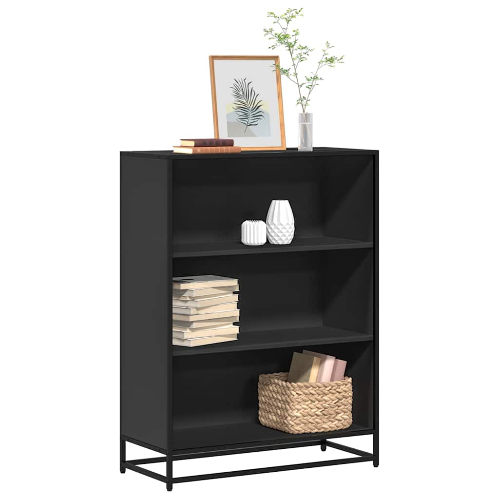 E-shop Multidom Knižnica, čierna 80,5x35x107,5 cm, kompozitné drevo