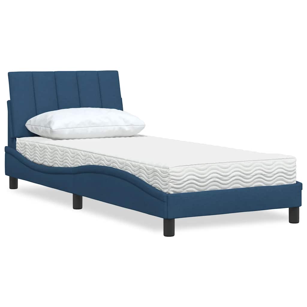 E-shop Multidom Posteľ s matracom Hanko modrá 90x190 cm látka