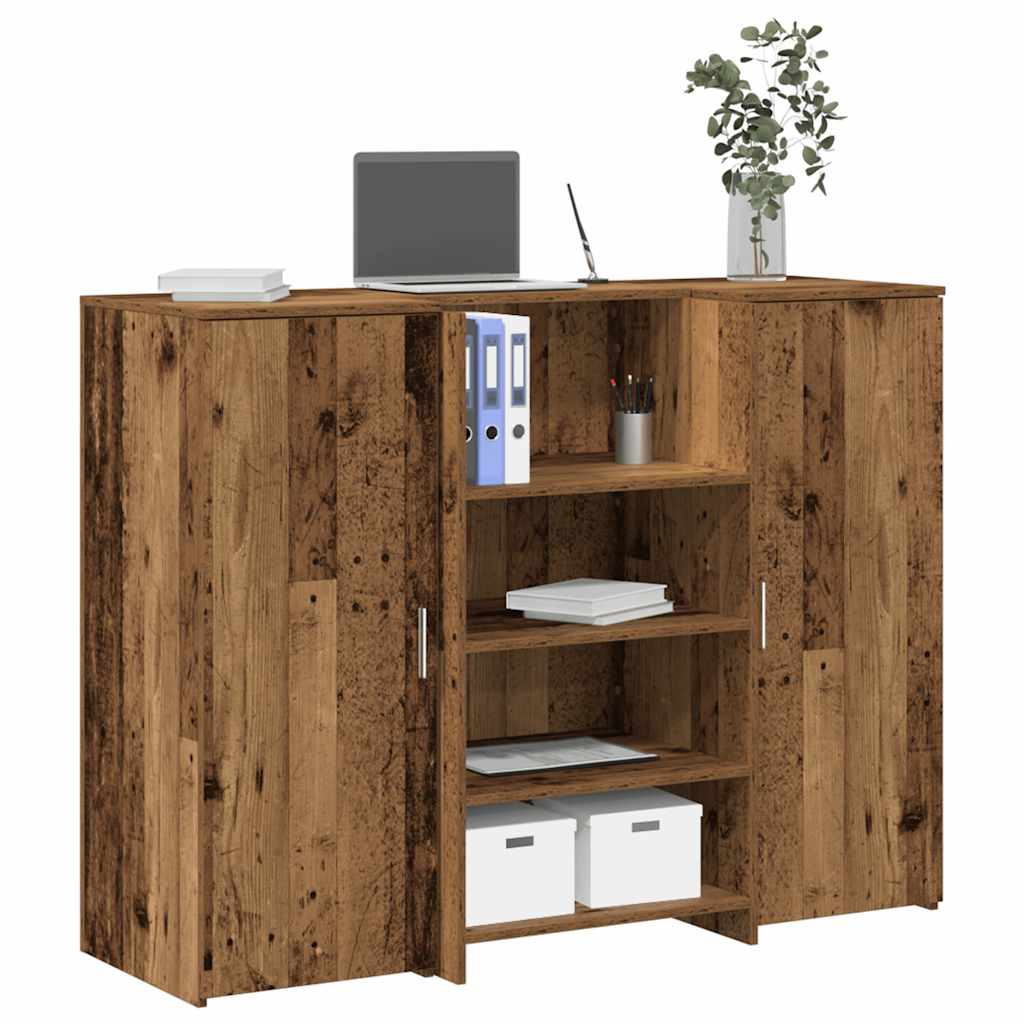 E-shop Multidom Recepčný stôl staré drevo 135x50x103,5 cm kompozitné drevo