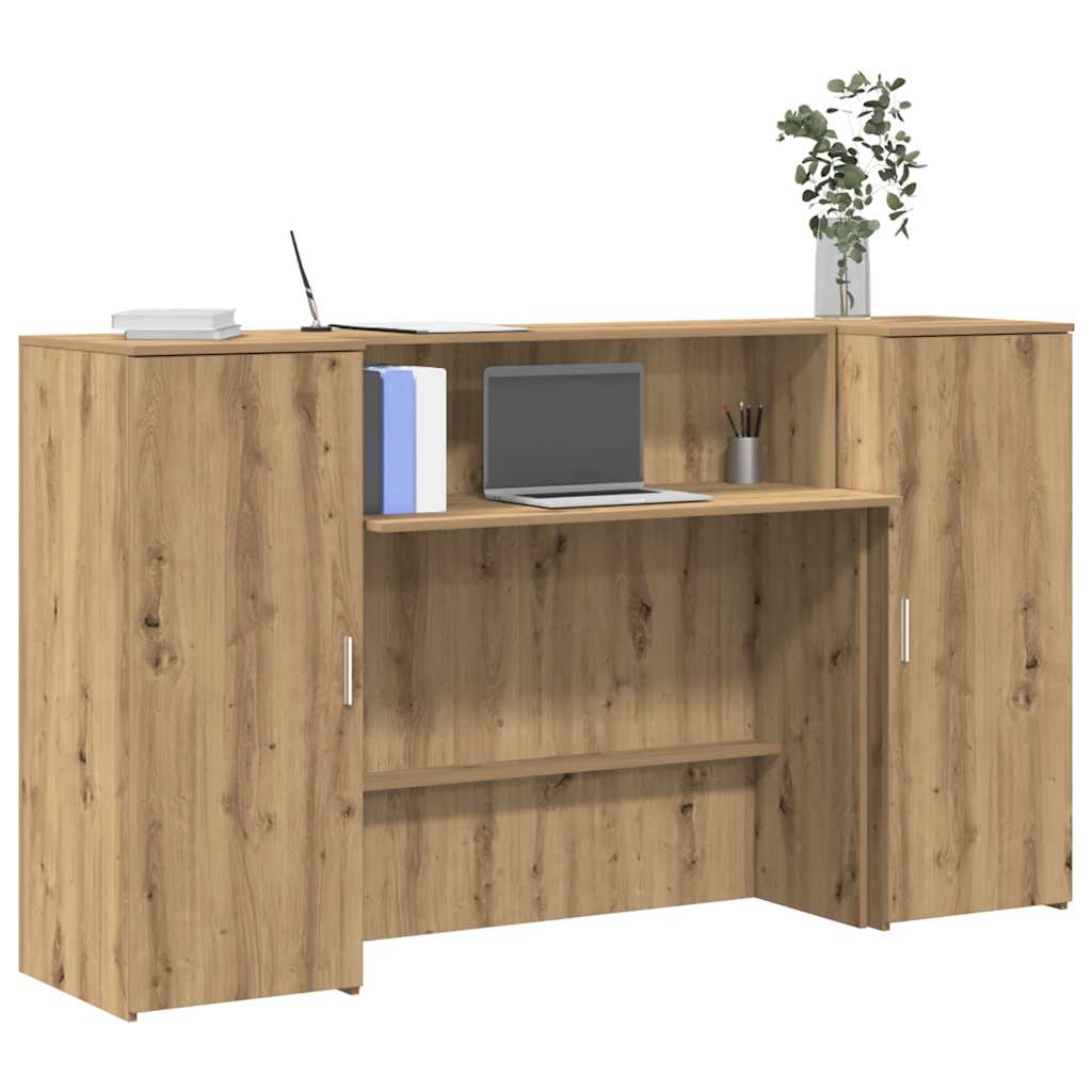 E-shop Multidom Recepčný stôl dub artisan 180x50x103,5 cm kompozitné drevo