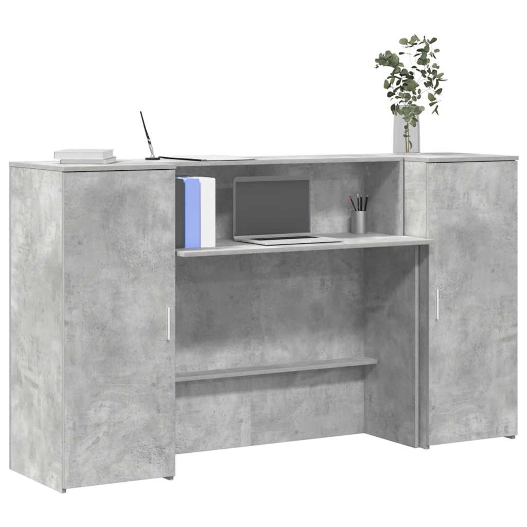 E-shop Multidom Recepčný stôl betónovo sivý 180x50x103,5 cm kompozitné drevo