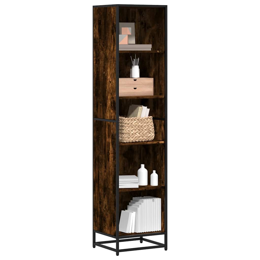 E-shop Multidom skrinka na knihy Dub dymový 40x35x170,5 cm Konštrukčné drevo
