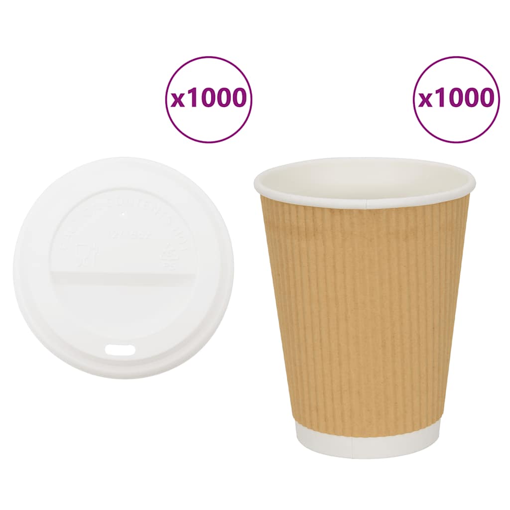 E-shop Multidom papierové šálky na kávu s viečkom 1000 ks 16oz 400ml