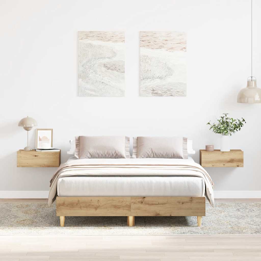 E-shop Multidom Posteľný rám bez matraca dub artisan 120x190cm kompozitné drevo