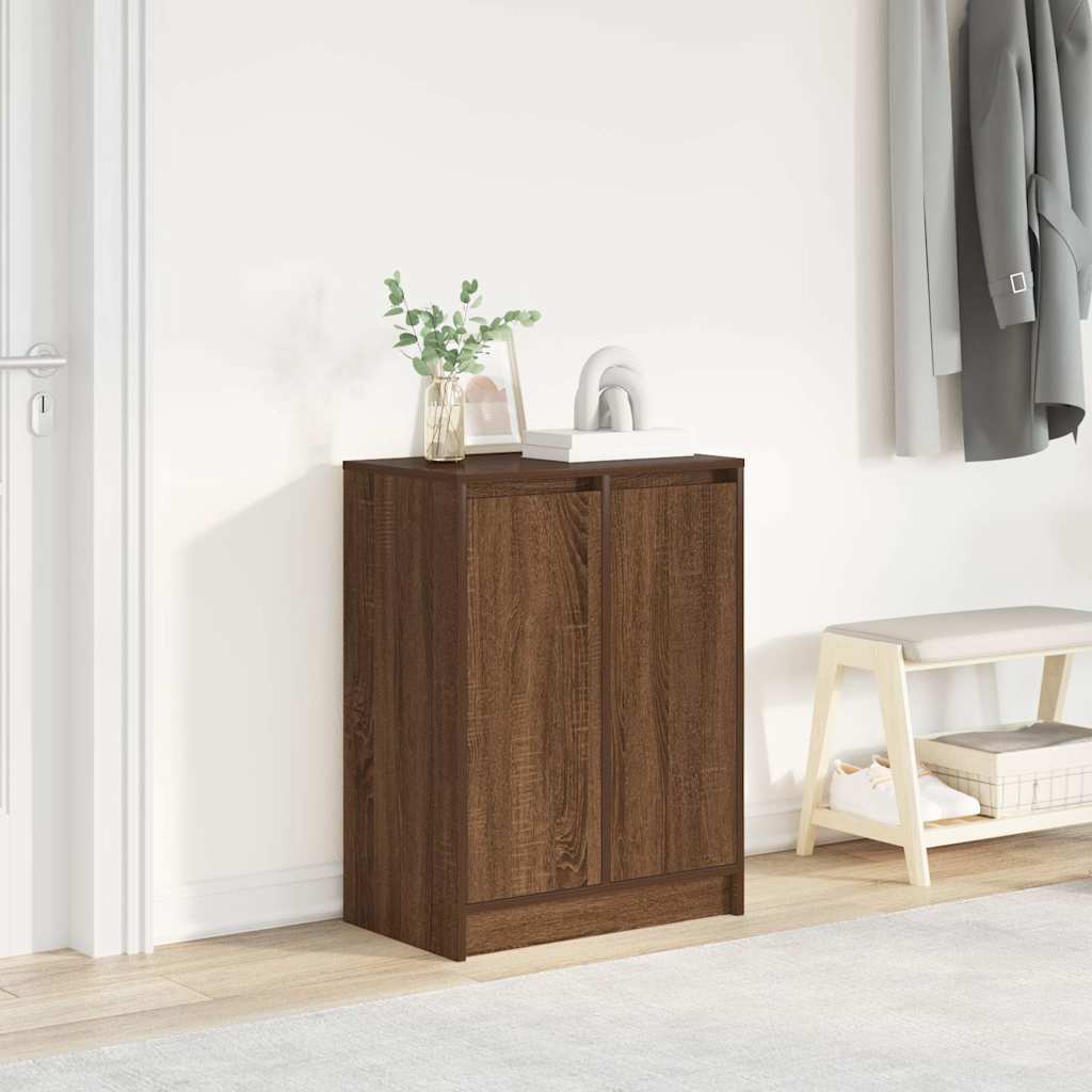 E-shop Multidom Botník hnedý dub 57x34x76 cm kompozitné drevo