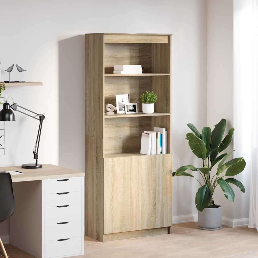E-shop Multidom Vysoká skrinka dub sonoma 70x35x180 cm kompozitné drevo