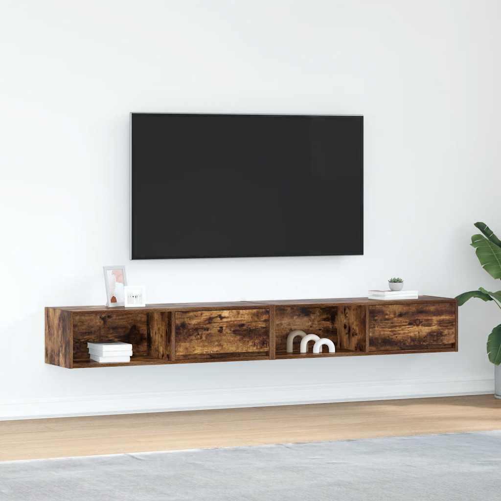 E-shop Multidom TV skrinky 2 ks Dub dymový 100x31x25,5 cm Upravené drevo
