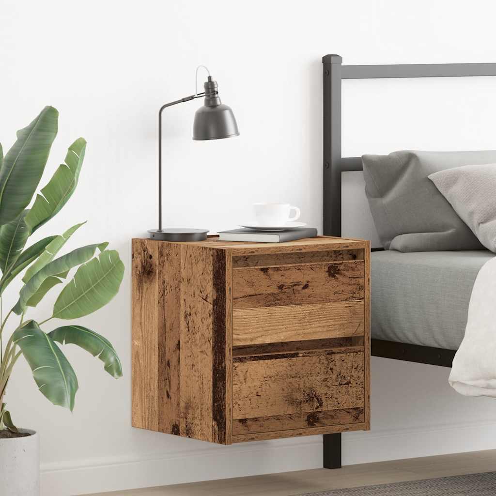 E-shop Multidom Nástenné nočné stolíky 2 ks staré drevo 38x34x40 cm