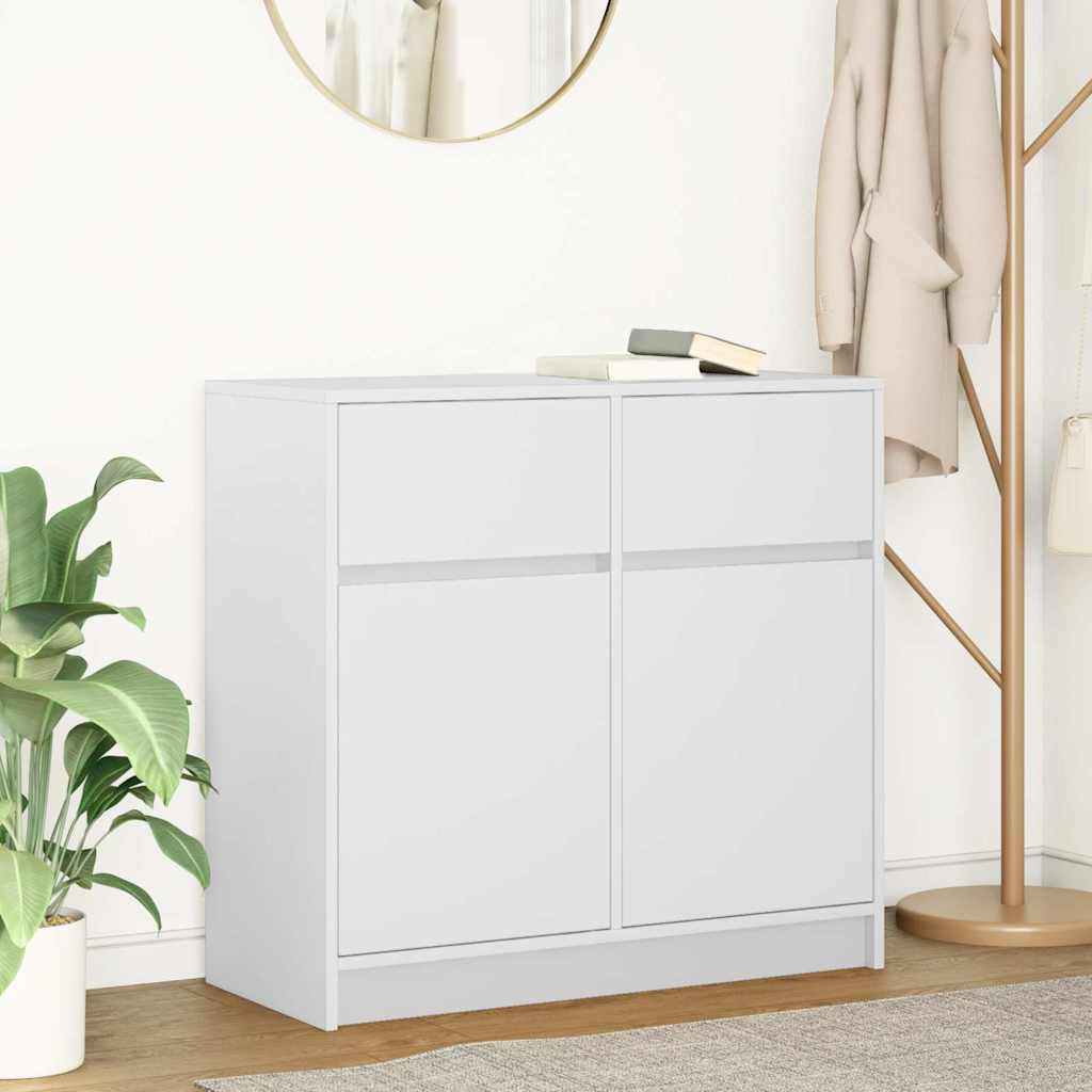 E-shop Multidom Komoda so zásuvkou, biela 80x34x76 cm, kompozitné drevo