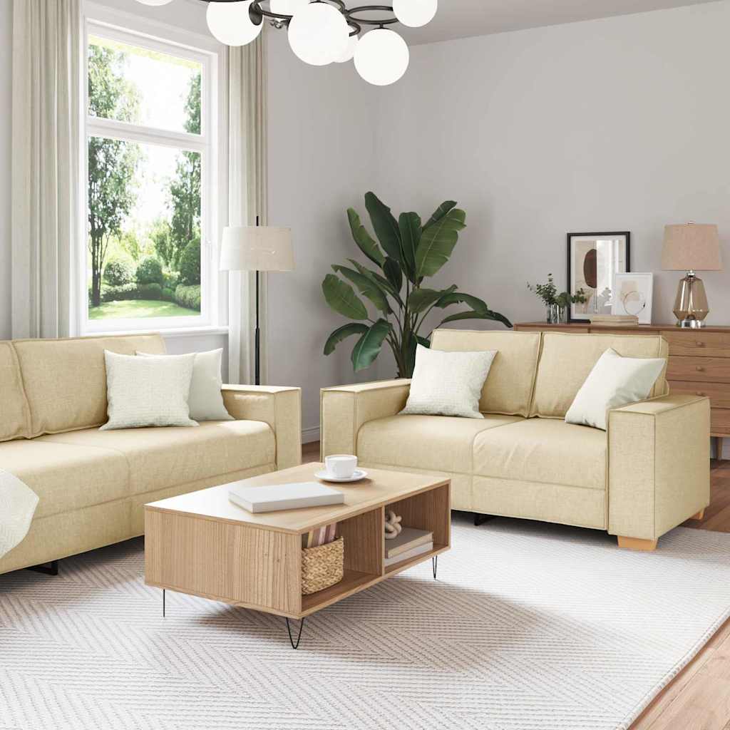 E-shop Multidom Pohovka 3 pcs Krémová 220 x 80 x 84 cm Ľanová zmes