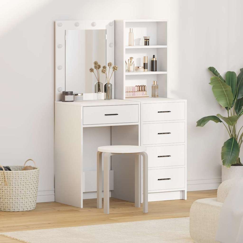 E-shop Multidom Toaletný stolík 2 pcs Biela 50 x 41 x 135 cm Kompozitné drevo