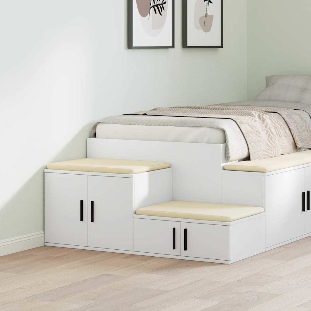 E-shop Multidom Úložná skrinka 2 pcs Biela 127 x 41 x 40 cm Kompozitné drevo