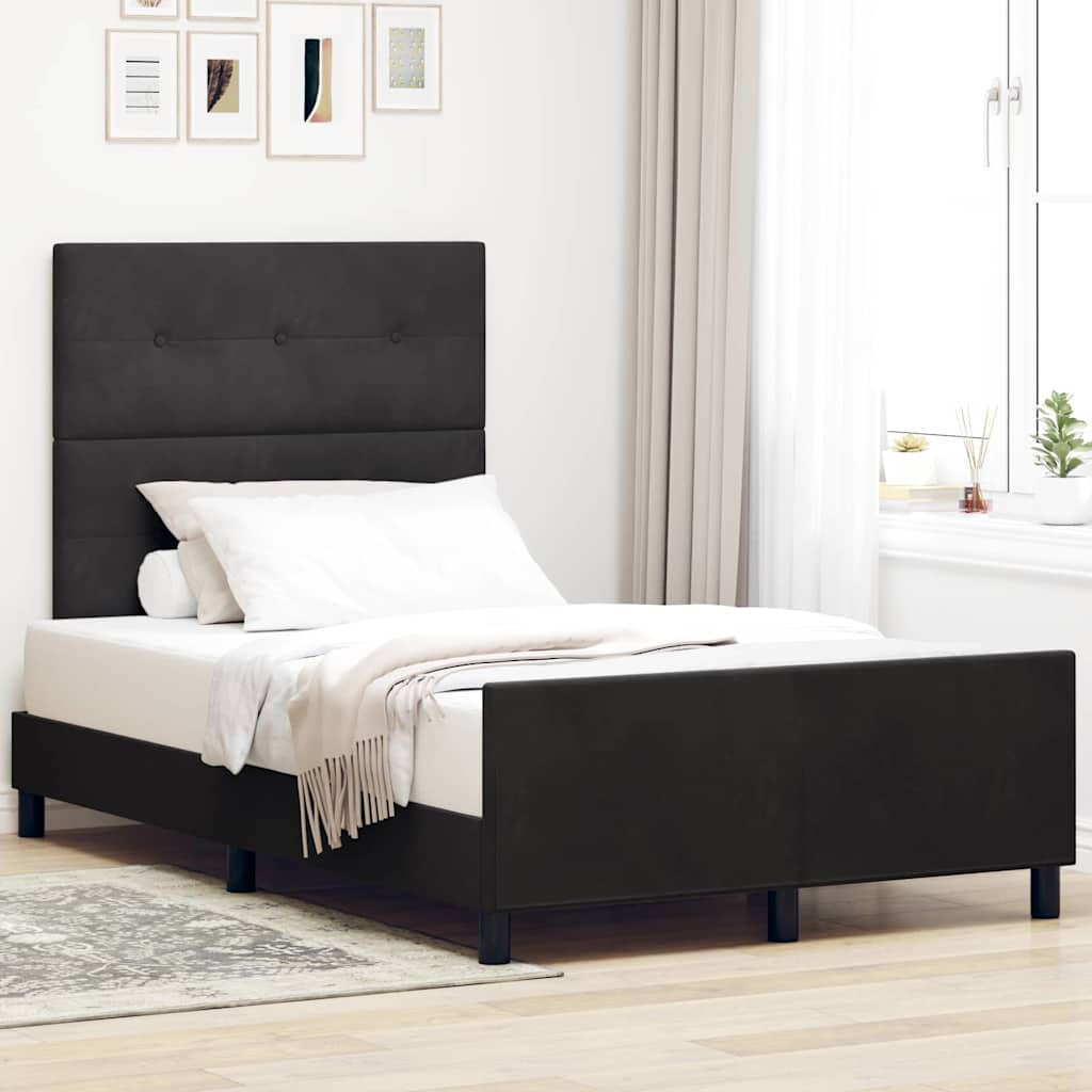 E-shop Multidom Posteľ s pružinovým rámom Čierna 120 x 190 cm Zamat